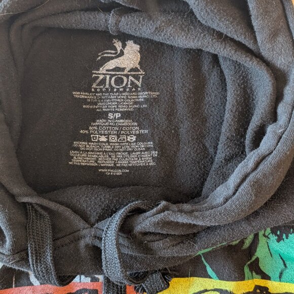 Zion Rootswear, Bob Marley Hoodie, black, color block Size Small - Picture 7 of 12